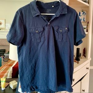 Guess Navy Blue Polo Sz Large